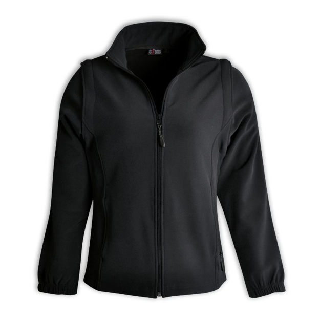 Picture of Ladies Zip Off Sleeve Soft Shell Jacket