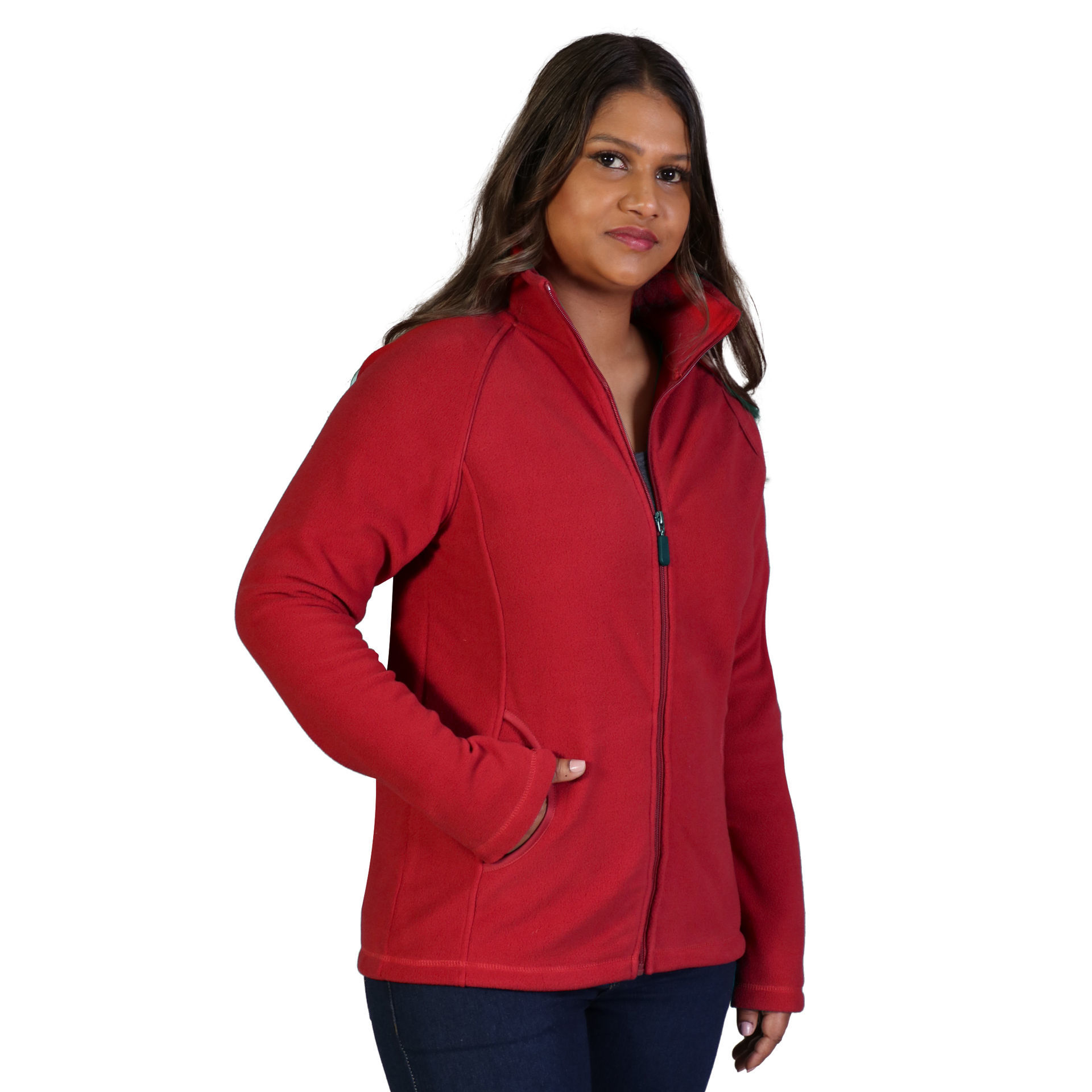 Fleece jacket, polyester fabric, density 280 G, with a pocket on